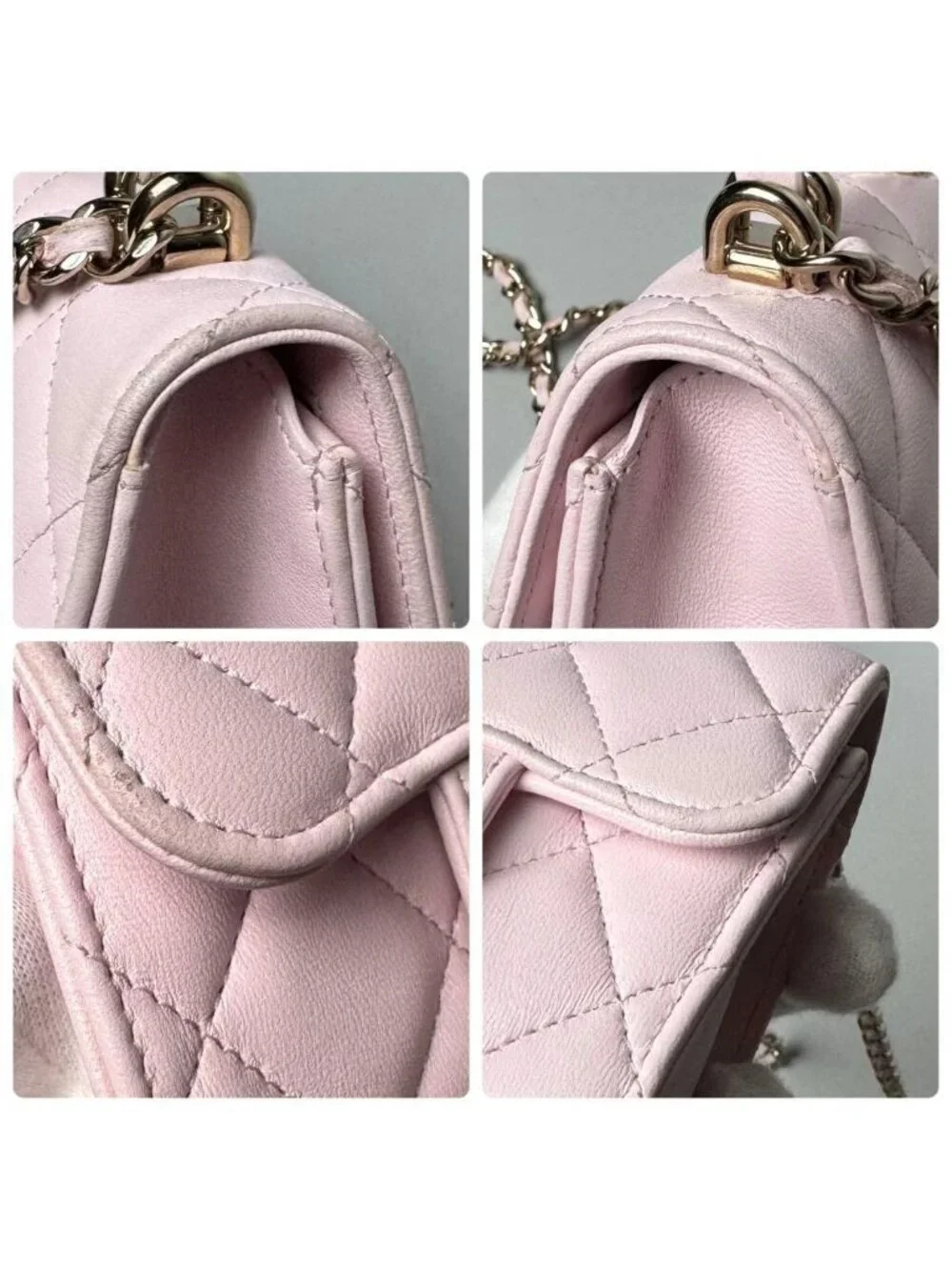 Chanel Mini Quilted Chain Shoulder Bag Pink Lambskin